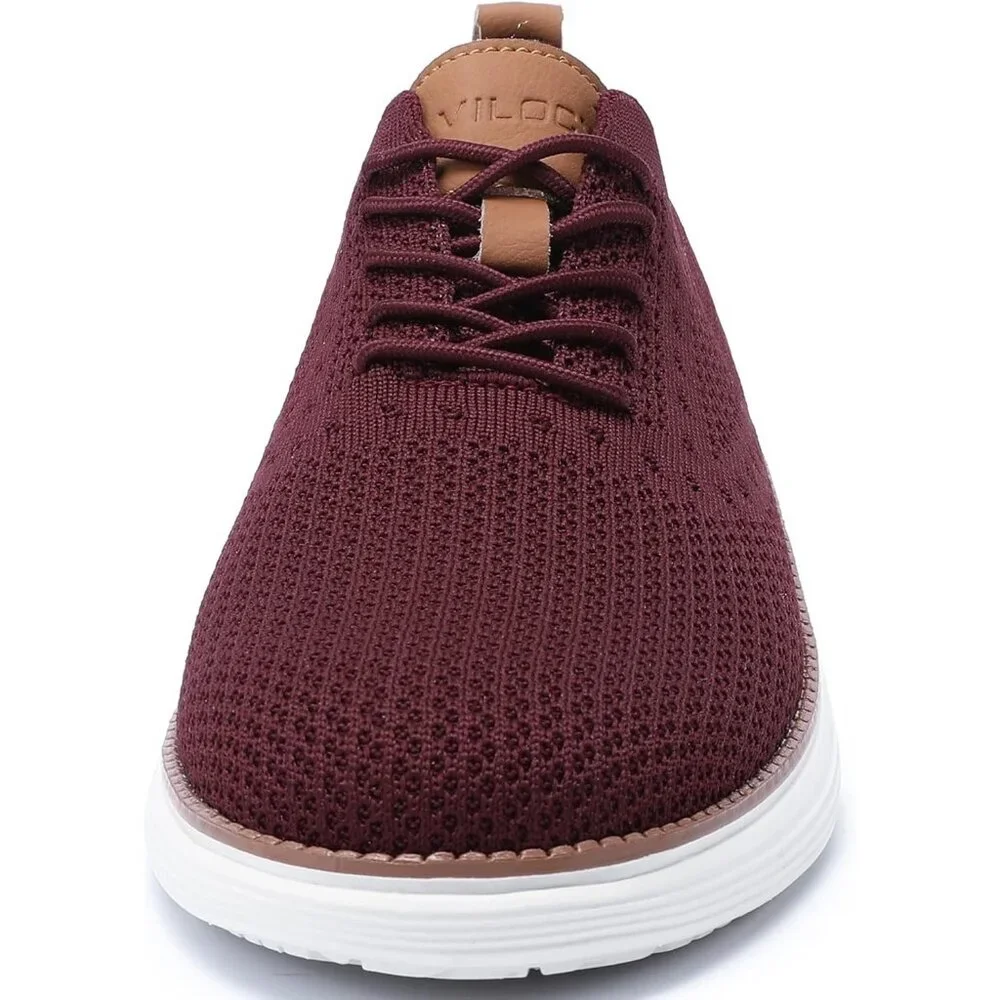 ⚡Men Wine Red Oxfords Business Mesh Breathable Tennis Comfortable Walking Shoes
